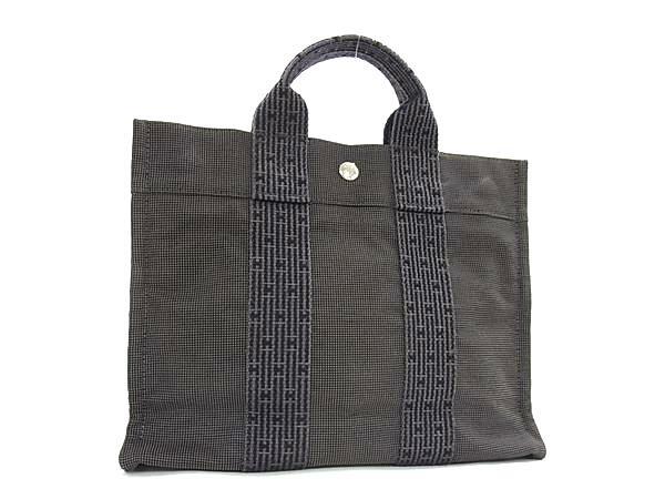 ハンドバッグ エールライン トートPM キャンバス - シルバー金具 グレー ショルダーバッグ トートバッグ ショッピングバッグ 鞄 ブランド ビジネス 斜め掛け 肩掛け【本物保証】