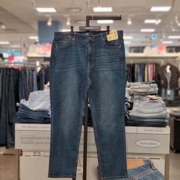 HC21 秋 男女兼用 ビッグサイズ 股上深め レギュラーフィット スパンジーンズ BQK762 (S41041299)