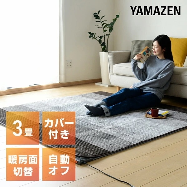 電気カーペット カバー付き (3畳タイプ) YZG-304DBR