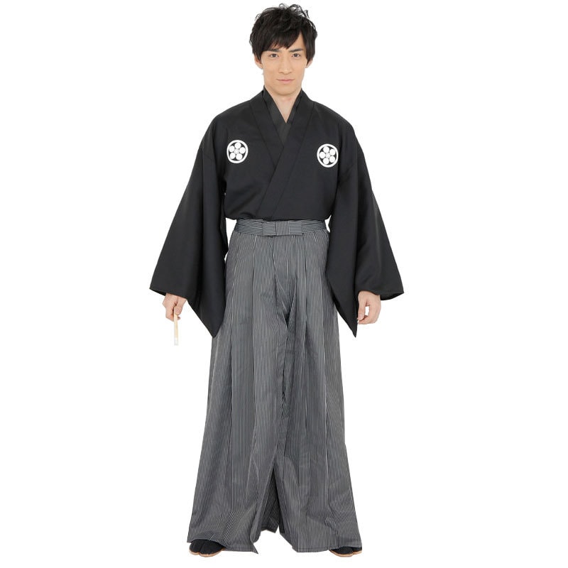 コスプレ 仮装 Patymo 紋付き袴 【 コスプレ 衣装 ハロウィン 仮装 コスチューム メンズ 和服 和風 時代劇 侍 サムライ 武士 余興 男性用 パーティーグッズ 大人用 】