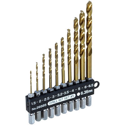 他サイト： SUNUP　ドリルビットセット 太径6.0mm6.5mm入り 10本組 #5　ﾄﾞﾘﾙﾋﾞｯﾄｾｯﾄﾌﾄｹｲ6.0mmの商品画像