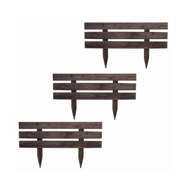 住まいスタイル JSBF-8045DBR-3P 木製スティックフェンス ボーダー 3枚組 ダークブラウン メーカー直送
