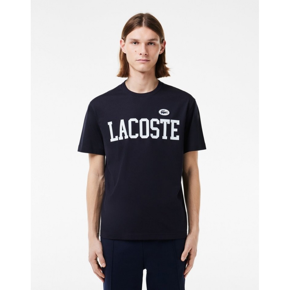 ラコステメンズロゴグラフィックパフバッジマッチ T シャツ TH7411-54G HDE