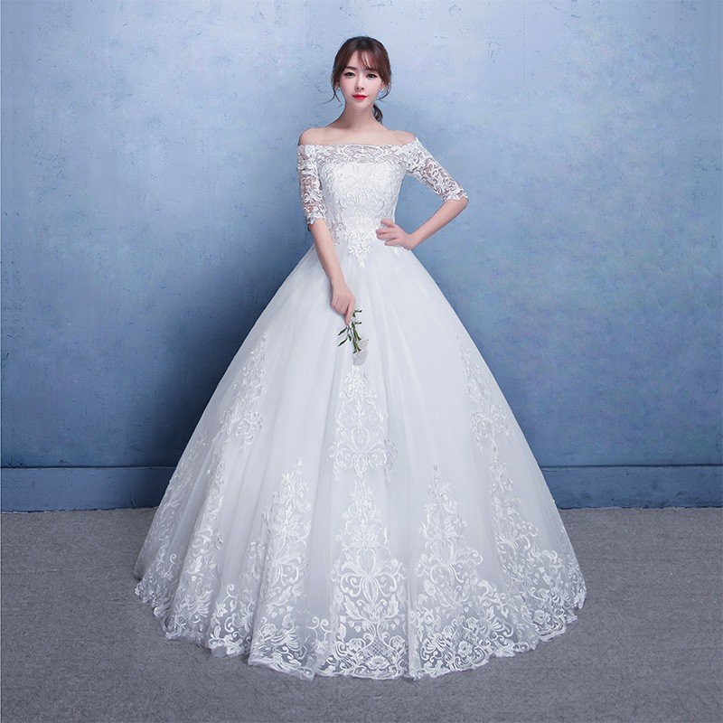 ロングドレス 半袖 ウエディングドレス 安い マタニティドレス 結婚式 エンパイア お呼ばれ 二次会 ブライダル 花嫁 ウェディングドレス 妊婦可 大きいサイズ