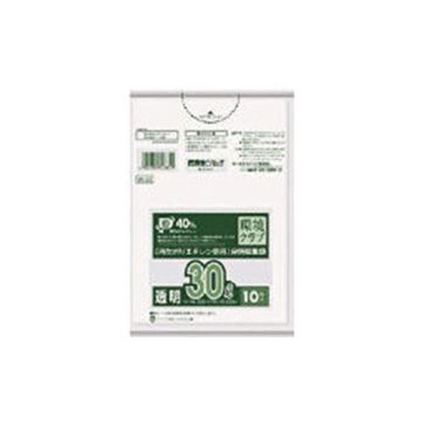（まとめ）日本サニパックW-33環境クラブ30L透明 W-33-CL 1パック（10枚）[x50]