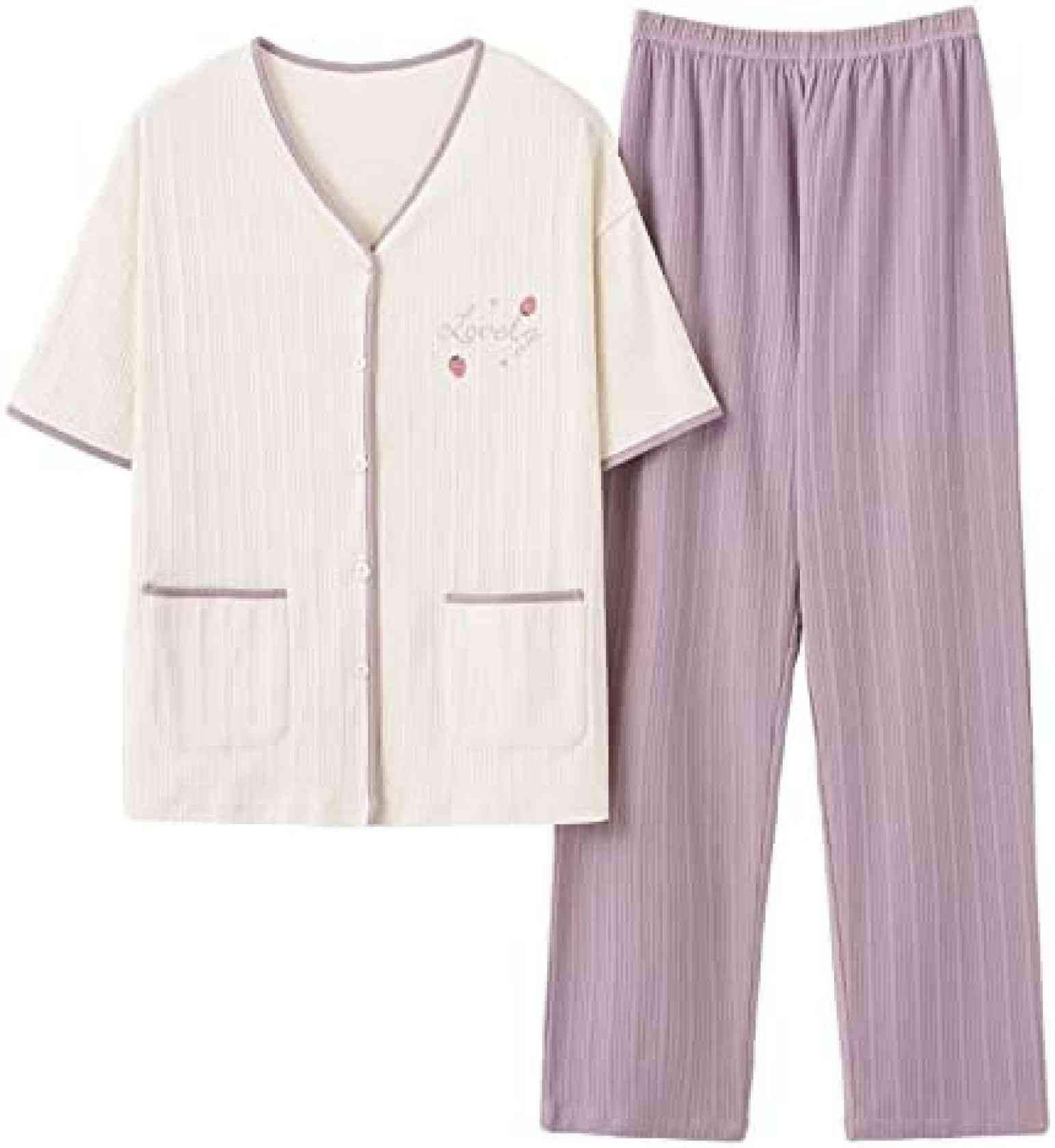 女性 パジャマ パジャマ レディース 上下セット 半袖 ルームウエア 夏 半袖 ショートパンツ 部屋着 Vネック 寝間着 ルーズ カジュアル ホーム服