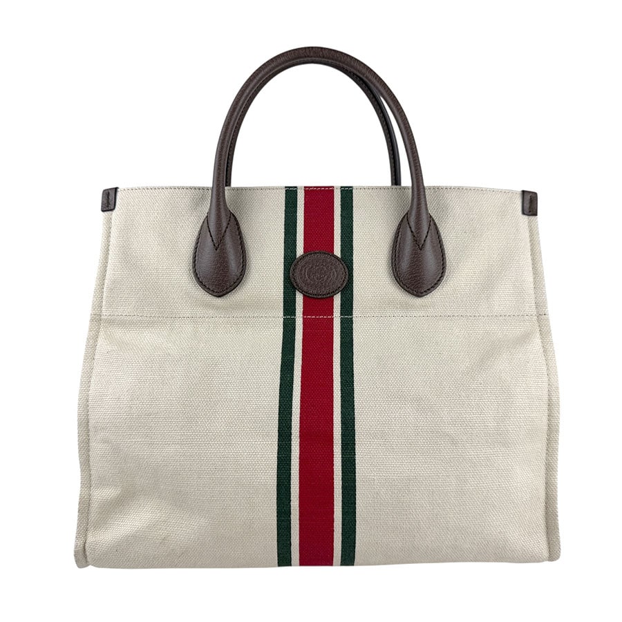 グッチ GUCCI ハンドバッグ ショルダーバッグ シェリーライン フォールダブル トートバッグ キャンバス/レザー アイボリー×ブラウン レディース 657422 z6304 75,800円