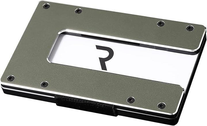 カードケース 1.1 グリーン ミニ財布 クレジットカードケース アルミニウム 小銭入れ マネークリップ 大容量 薄型 コンパクト スキミング防止 メンズ ギフト( ダークオリーブ)名刺入れ・カードケース