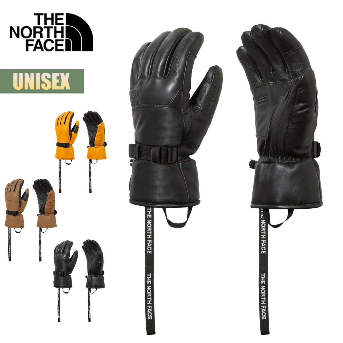 グローブ 手袋 ユニセックス ウォールライドFLグローブ スノーボード スキー フリース 防寒 防水 スマホ操作 皮革 ブラック イエロー ブラウン リーシュコード NN62328