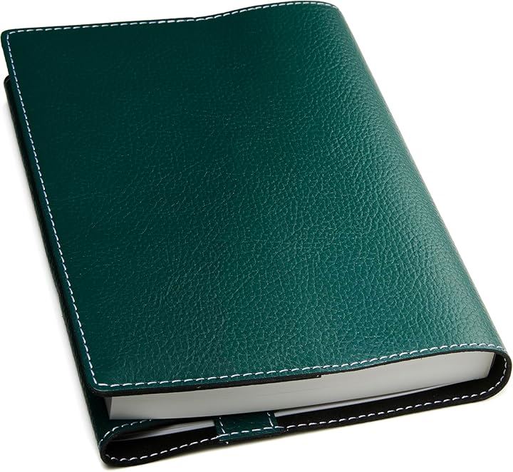 ブックカバー 本革 厚い本でも使用可能／ギフトボックス付き単行本サイズ シュリンクレザー 漫画カバー 12.8cmx18.8cm(ダークグリーン, 四六判)