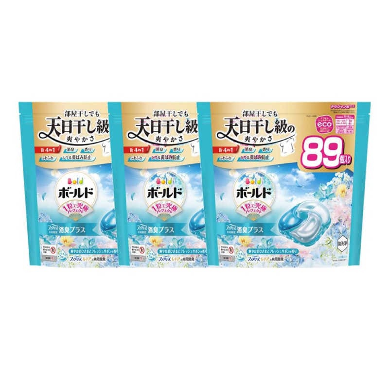 P＆G　(ケース販売) ボールド ジェルボール4D 爽やかフレッシュフラワーサボンの香り つめかえ テラジャンボサイズ 267個 (89個×3)