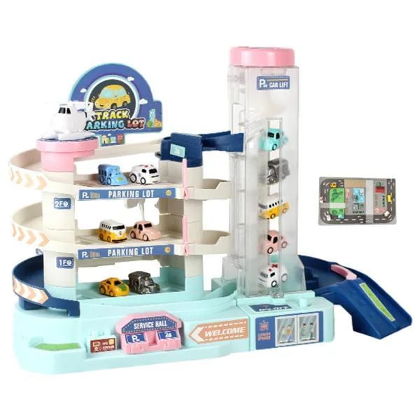 駐車場おもちゃミニカー＆男の子＆女の子駐車場用ヘリコプター1機