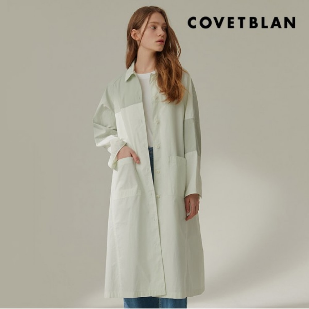 (コルベットブラン) カラーブロックロングコート (V212MCT102W)