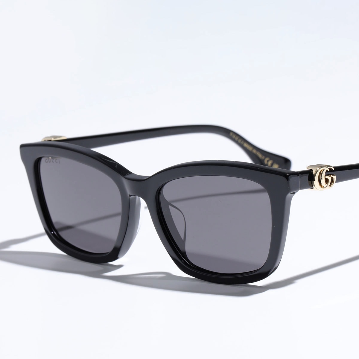 GUCCI グッチ サングラス GG1596SK メンズ スクエア型 アジアンフィット メガネ 眼鏡 ロゴ 001/Black-Black-Grey