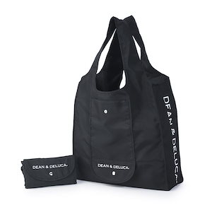 ショッピング バッグ ブラック ロゴ入り エコバッグ 折りたたみ式 コンパクト プレゼント