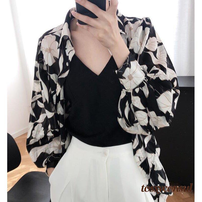 人気SALE レディース シャツブラウス シャツ ブラウス 花柄 角襟 ボリュームスリーブ 洗練 冷房対策 ゆるい トップス 春夏秋 春新作 バレンタイン プレゼント 新生活