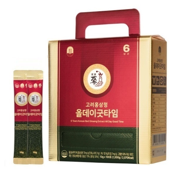 韓国6年根高麗紅蔘精オールデイグッドタイム紅参エキス10g x 100砲