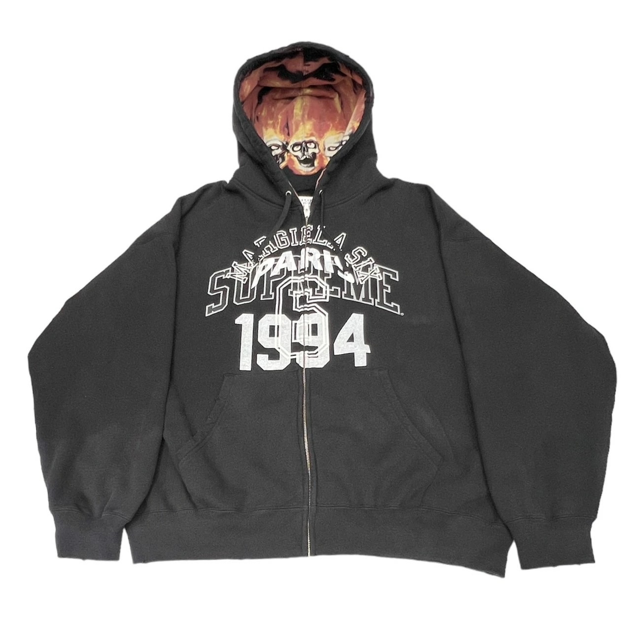 2024SS MM6 Maison Margiela Zip up Hooded Sweatshirt Black