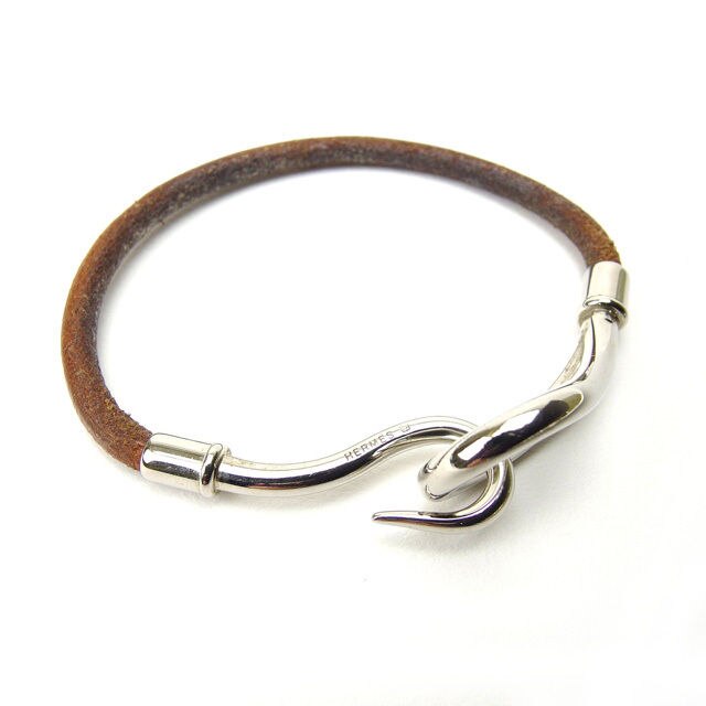 ブレスレット アクセサリー ジャンボブレス シルバー ブラウン 中古