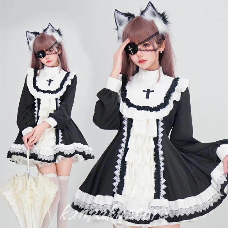 ロリータ服 レディース ハロウィン 仮装 コスプレ 魔女 大人 メイド服 女の子 ワンピース メイド 女性 ロリータ キャラクター 衣装 喫茶店 コスチューム ドレス キッズ衣装 コスプレ衣装 文化祭 5,180円