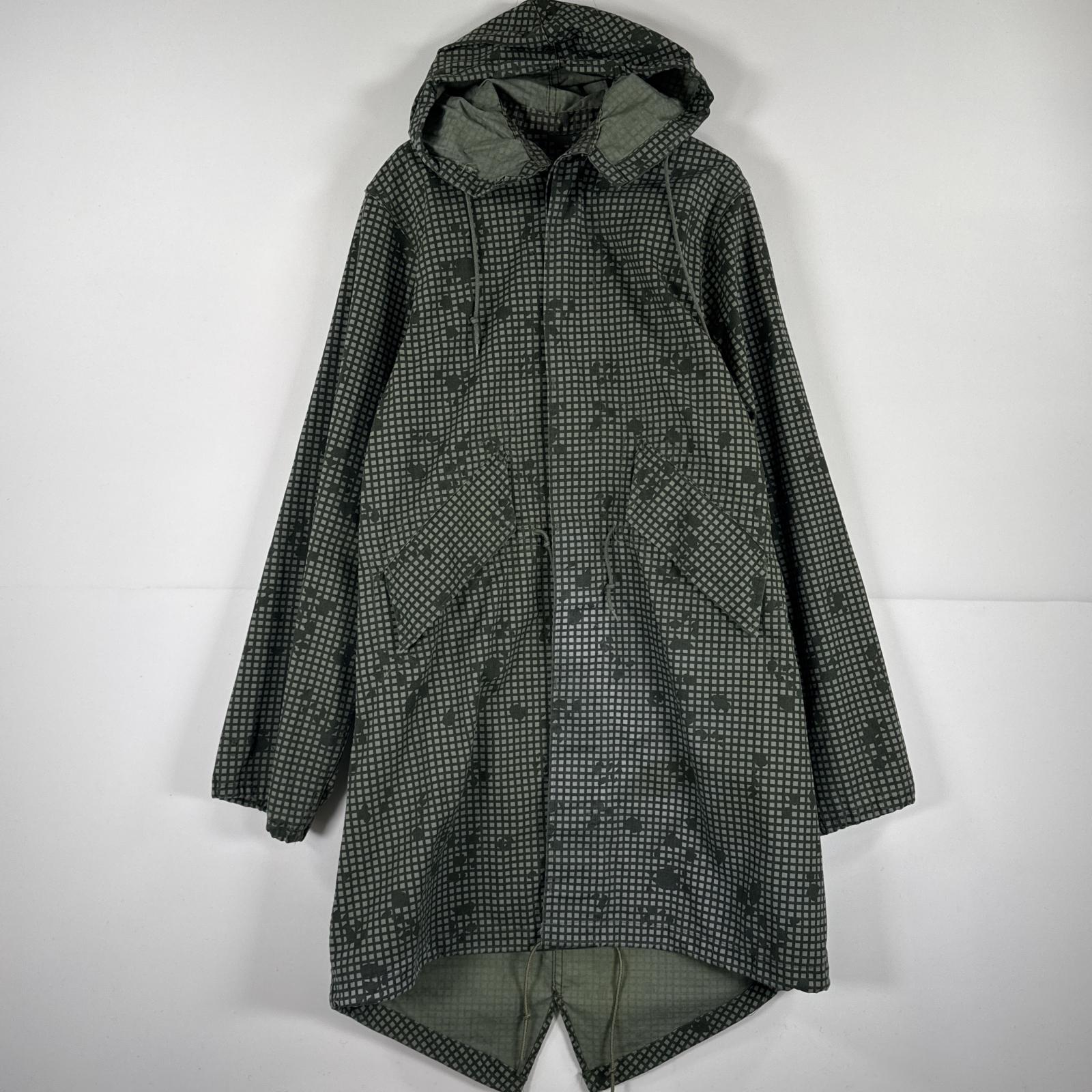 古着 80s/80年代 ヴィンテージ 長袖 ジャケット ミリタリー フィッシュテール ナイトカモ パーカー 米軍 実物 X-SMALL グリーン メンズ