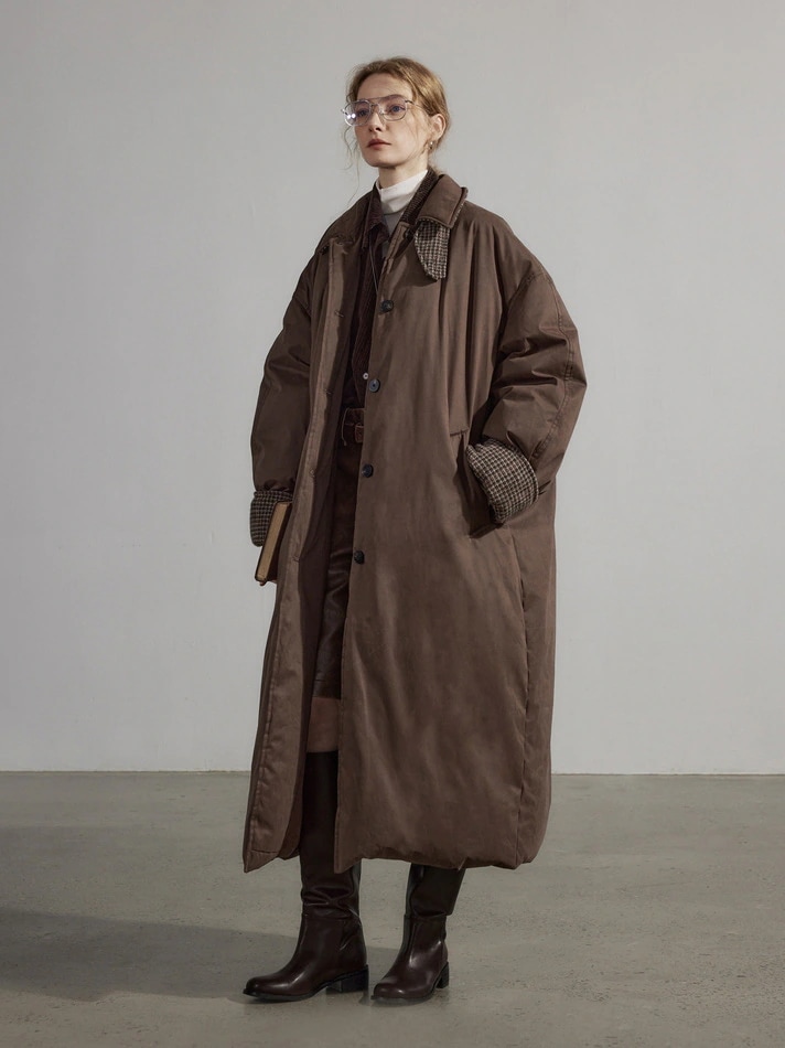 【激安販売】大好評【最安値 急速出荷】コットン女性用冬2026秋冬コットンロング丈バーン風ゆったり繭型パーカーダウン 12,432円