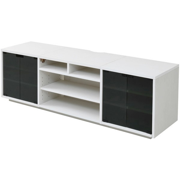 JKプラン FTV-HIGHSET-GGWH ホワイト [テレビ台 ハイタイプ(ガラス扉)] メーカー直送