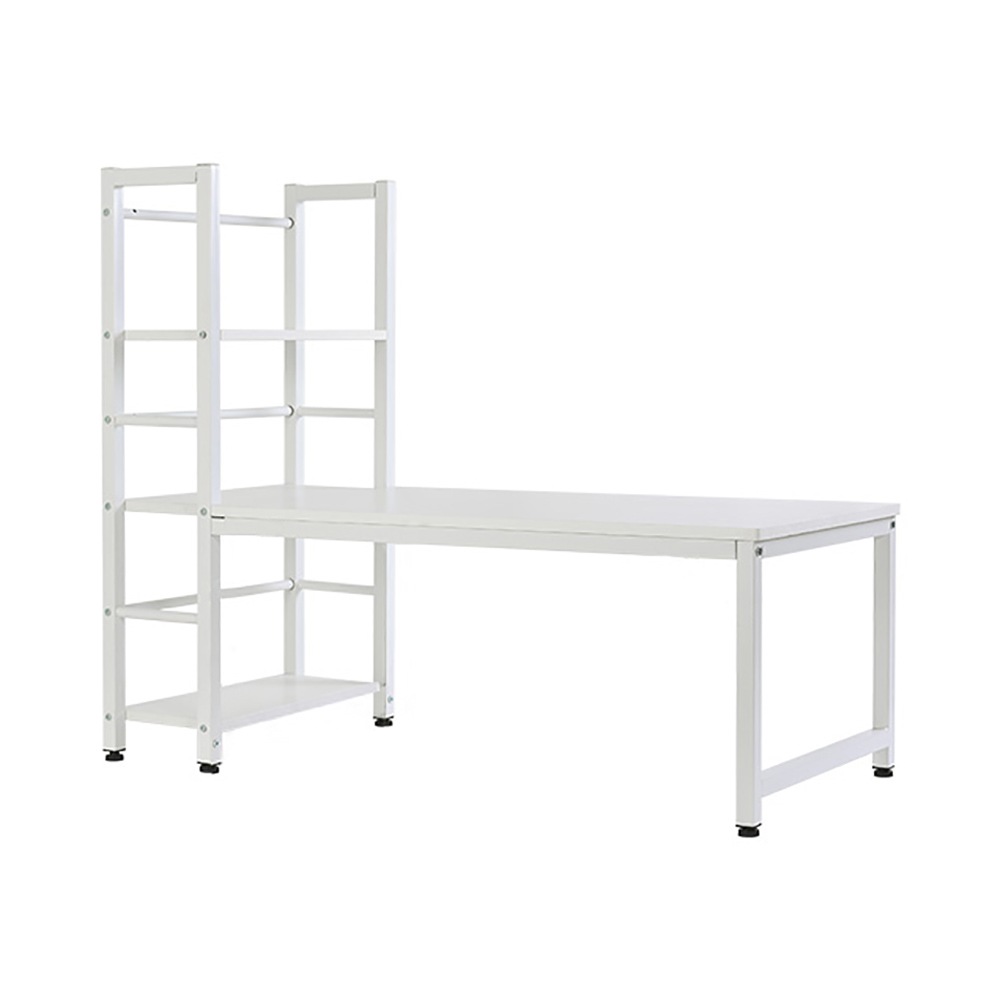 【新品登場】【ホワイト】H型PCデスク ロータイプ一体型 ラック付き デスク ワークデスク 木製 学習デスク