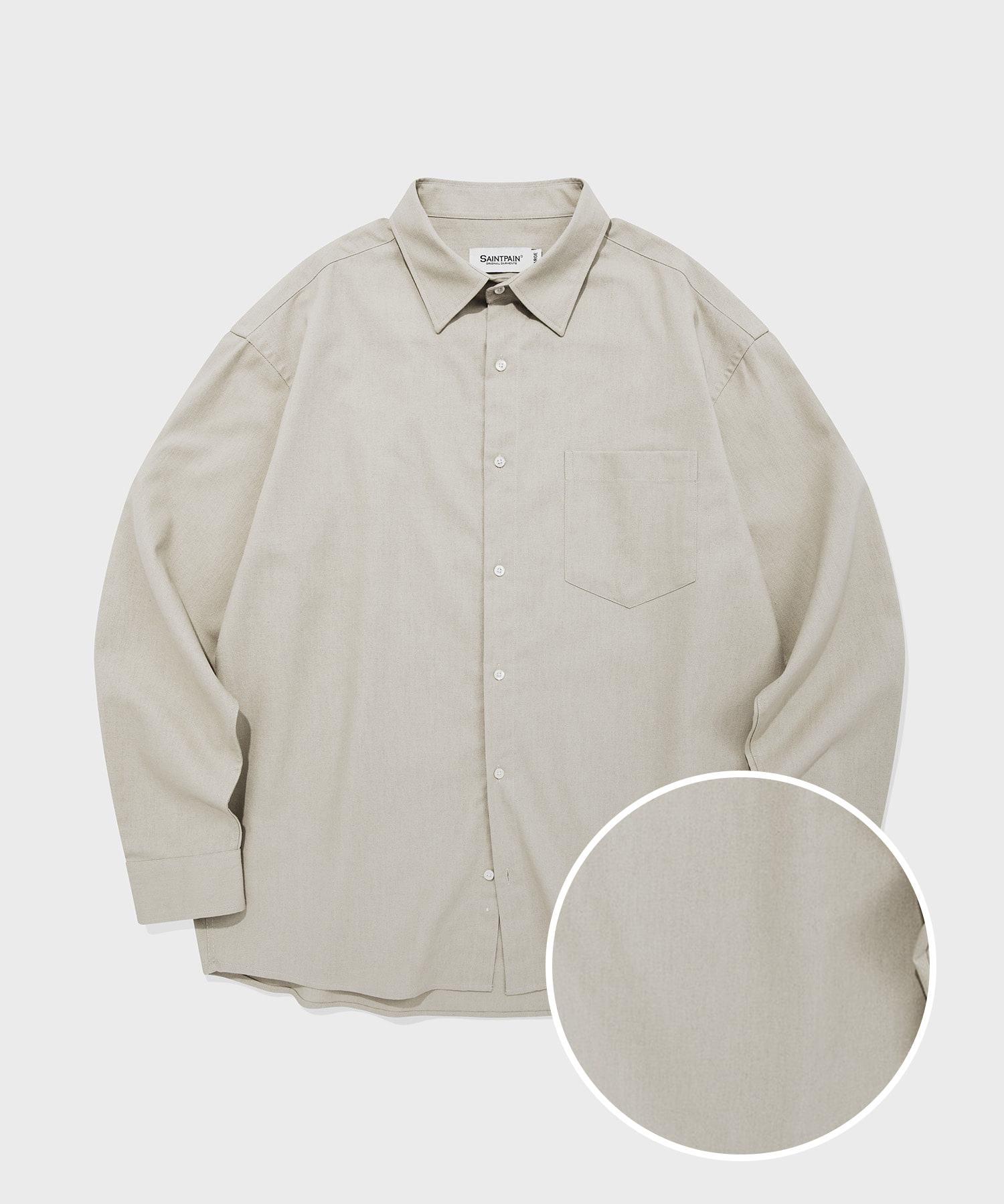 SP City Boy Linen Pocket Overfit Shirt-Beige