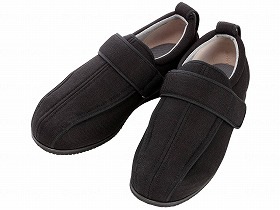 徳武産業 あゆみシューズ 介護靴 外出用 ケアフルIII 5E 黒 両足Lサイズ 7042