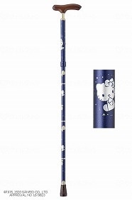 ウェルファン 夢ライフステッキ スリムネック（ハローキティ） ネイビー 010102