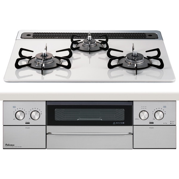 PD-829WS-60CV-13A ティアラシルバー WITHNA (ウィズナ) ビルトインガスコンロ (都市ガス用3口左右強火タイプ幅60cm)