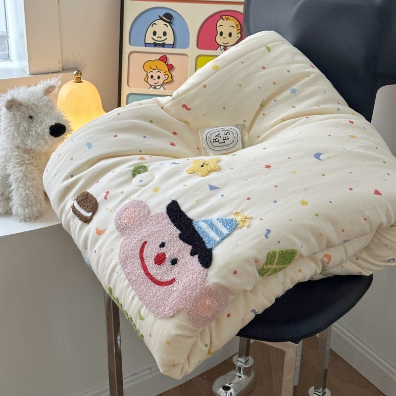 11 二重層糸タオル刺繍夏のキルトピュアコットンキルトコアマザーとベビーグレードの子供の夏のクールキルトフルコットン洗濯機洗えるエアコンキルト