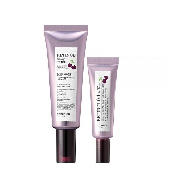 SKINFOOD Black Cherry Retinol Daily Cream + Eye Cream Set 2items