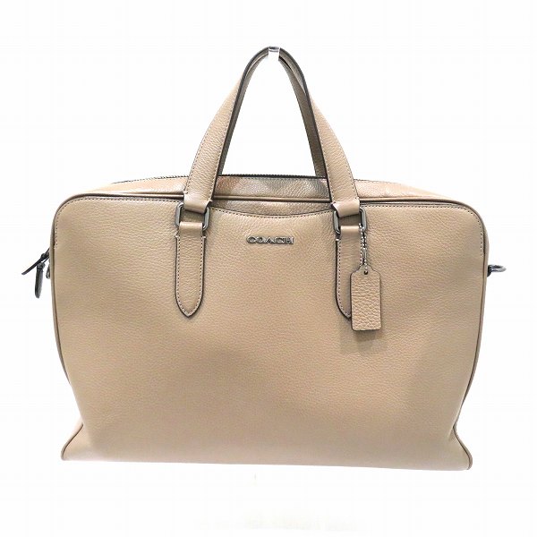 コーチ グラハム ストラクチャード ブリーフ C8174 マッシュルーム ビジネスバッグ【中古】