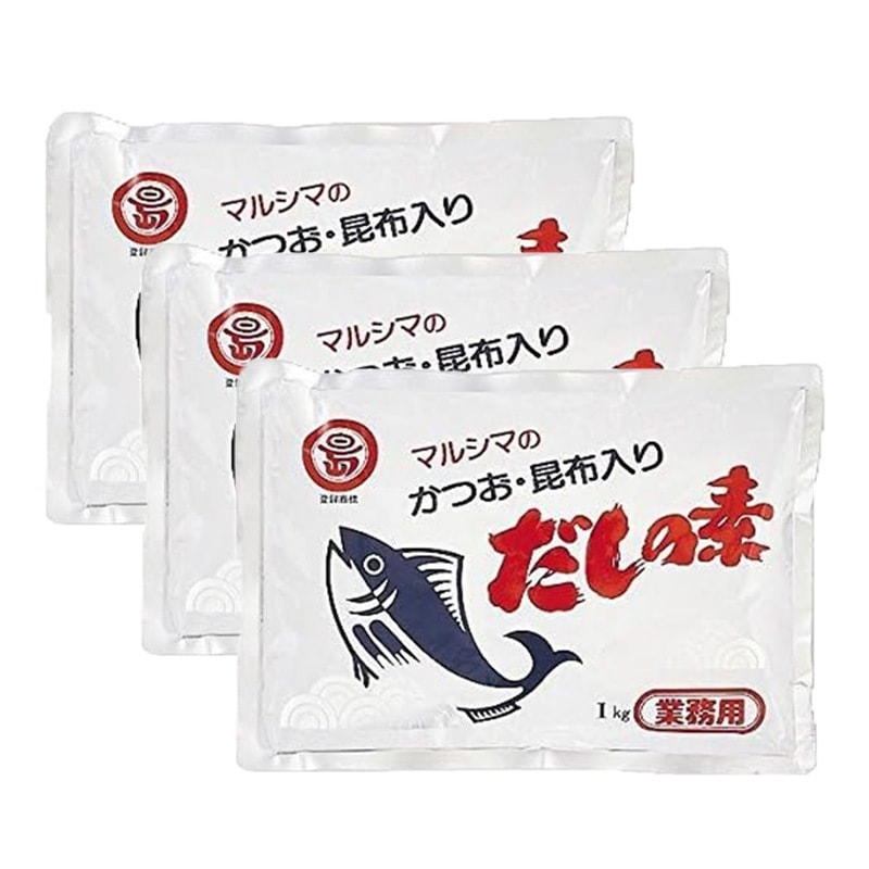 マルシマ かつお 昆布入り だしの素 1kg 3袋セット 業務用 小豆島 国産 調味料