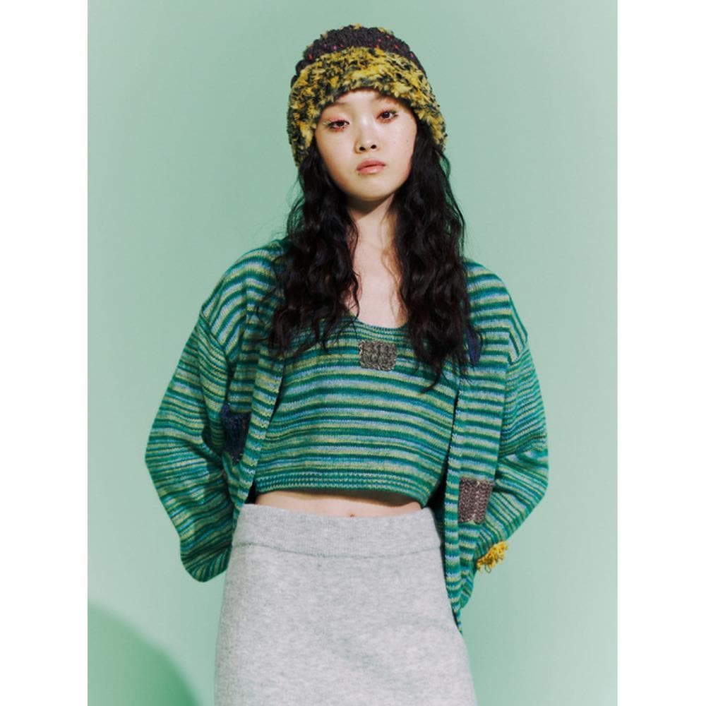 MISU A BARBE CARPETED FURRY HAT YELLOW MIX