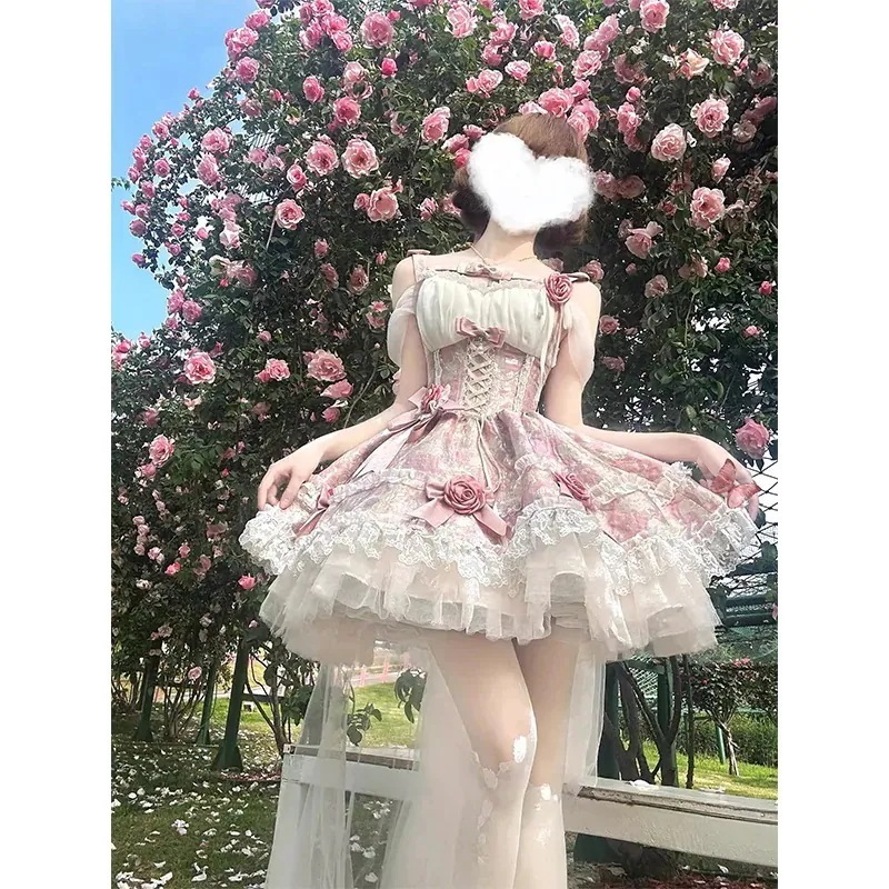 ガールズロリータドレス ロリータ 春ウエストプリンセスドレス 女性用