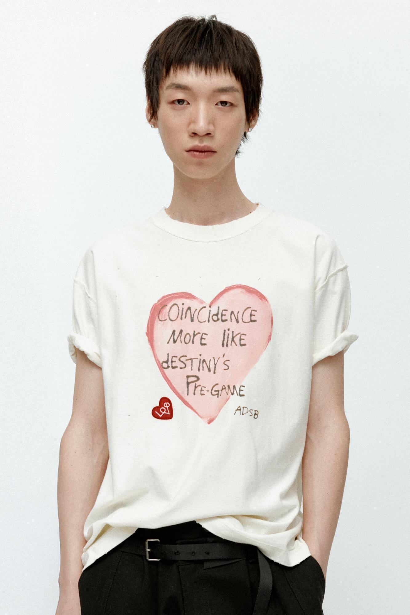 【ANDERSSON BELL】 UNISEX HEART MESSAGE T-SHIRT : ECRU 7,990円