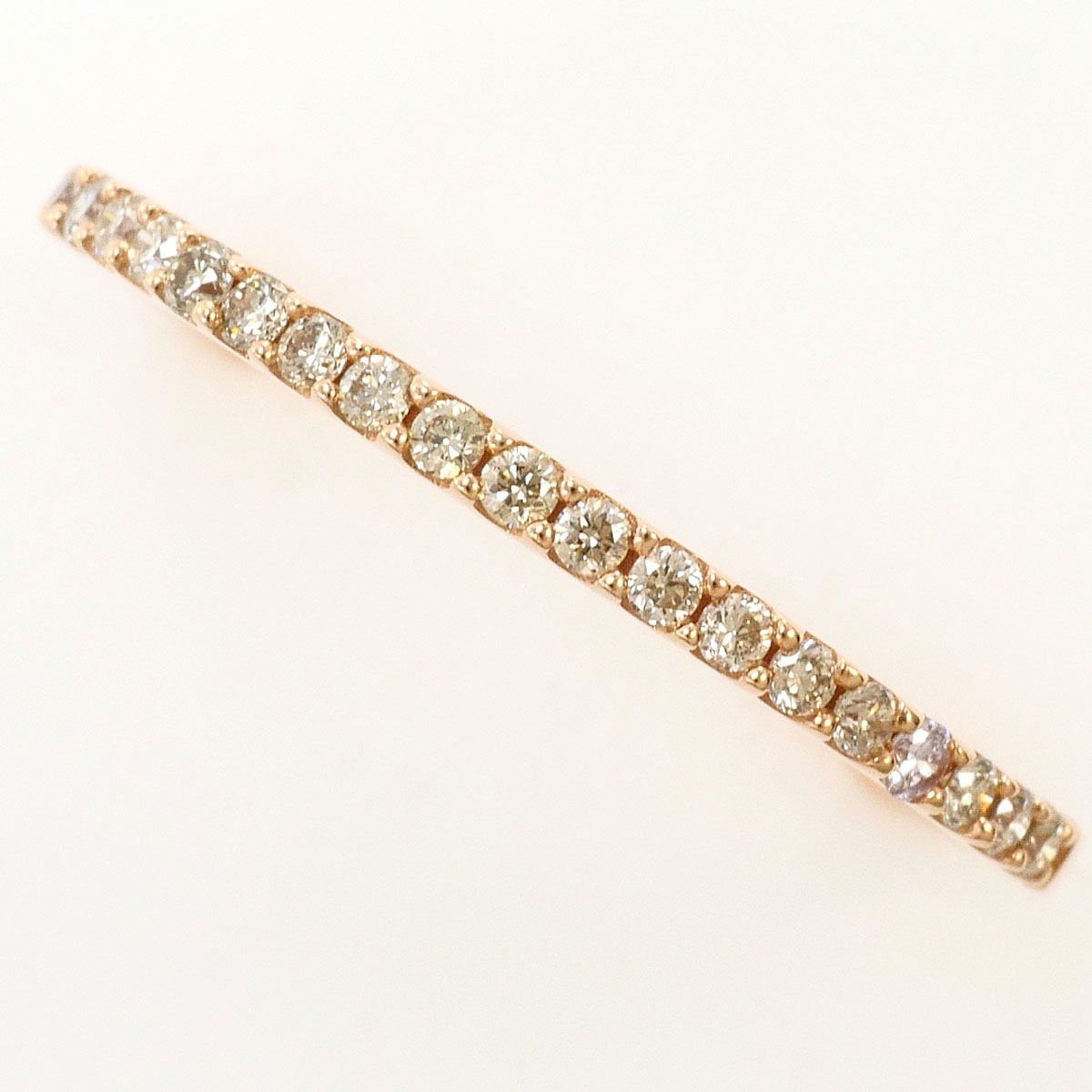 GSTV K18 18金 PG ピンクゴールド リング・指輪 10号 ダイヤモンド 0.13ct 総重量約1.2g ジュエリー 中古