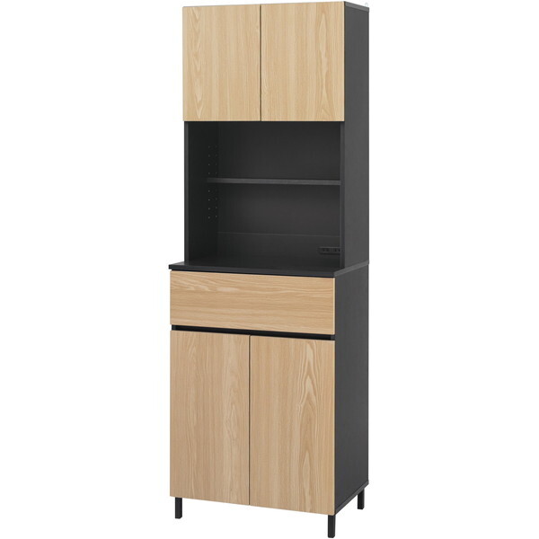 KCB-590H ナチュラル/ブラック キッチンキャビネット メーカー直送