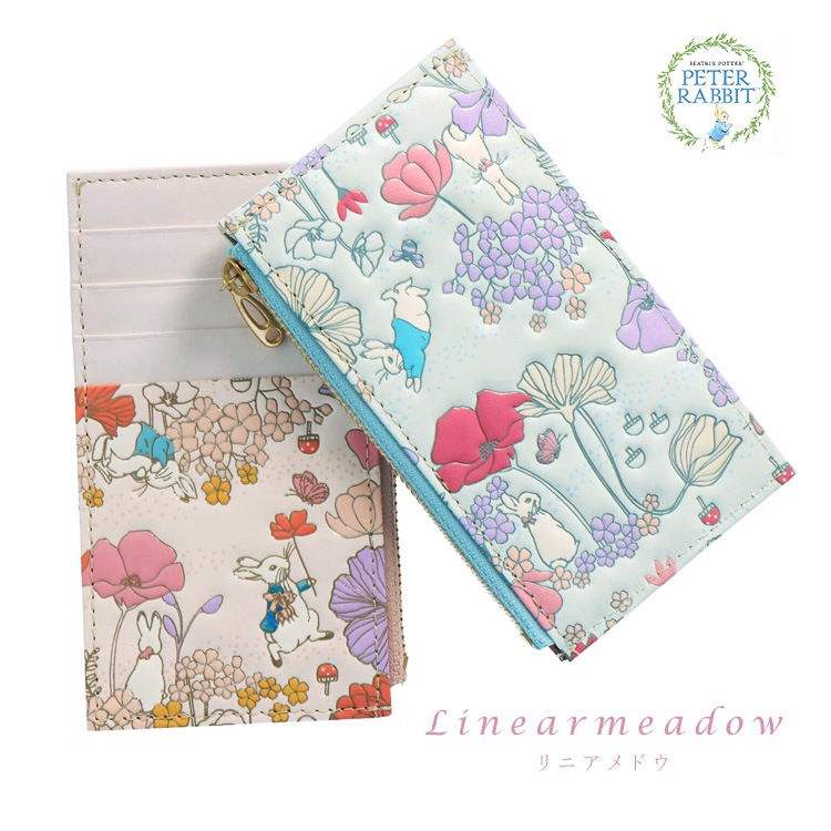 【お種銭付】 ピーターラビットTM フラグメントケース 小銭入れ コインケース カードケース カード入れ ミニ財布 イングリッシュガーデン リニアメドウ 薄い スリム 花柄