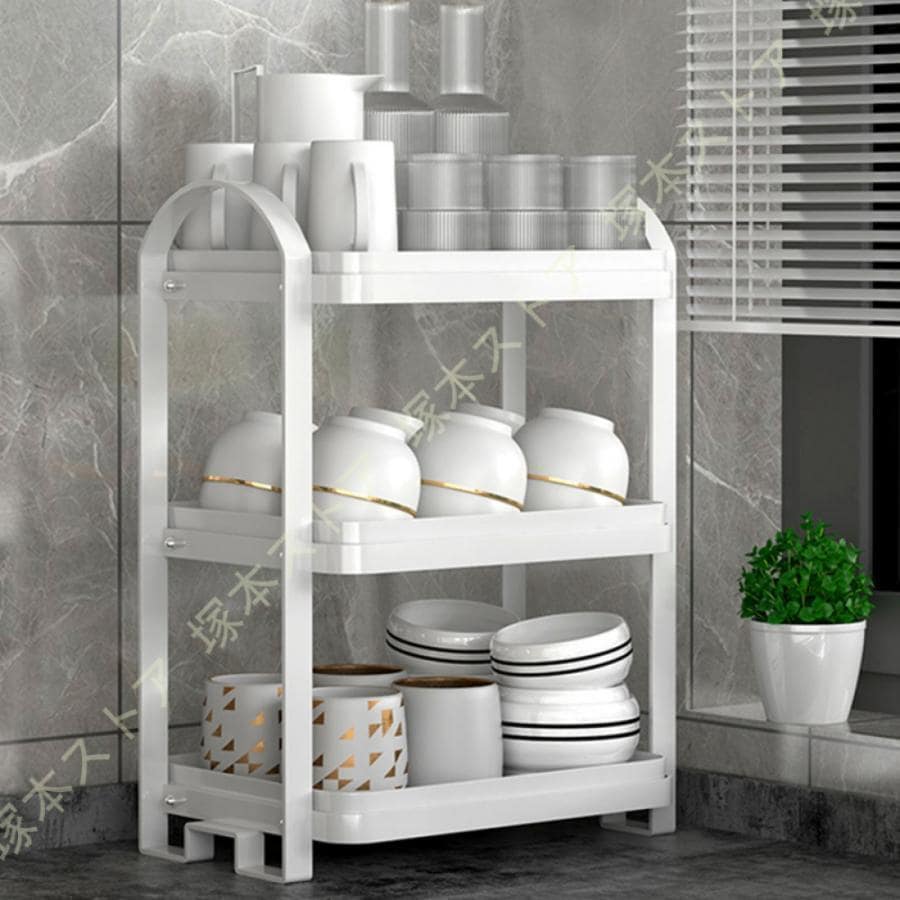 团购8件套水切りラック 食器 水切りかご 3段式 キッチン収納ラック 乾燥 食器水切り 碗 皿立て コップスタンド 大容量収納 簡単組立 キッチンラック 収納棚 洗面台