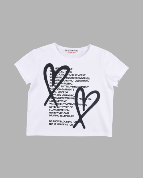 CROP HEART PRINTED T-SHIRTS