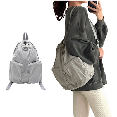 マリテフランソワジルボー リュックカバン ロゴ グレー（灰色）系