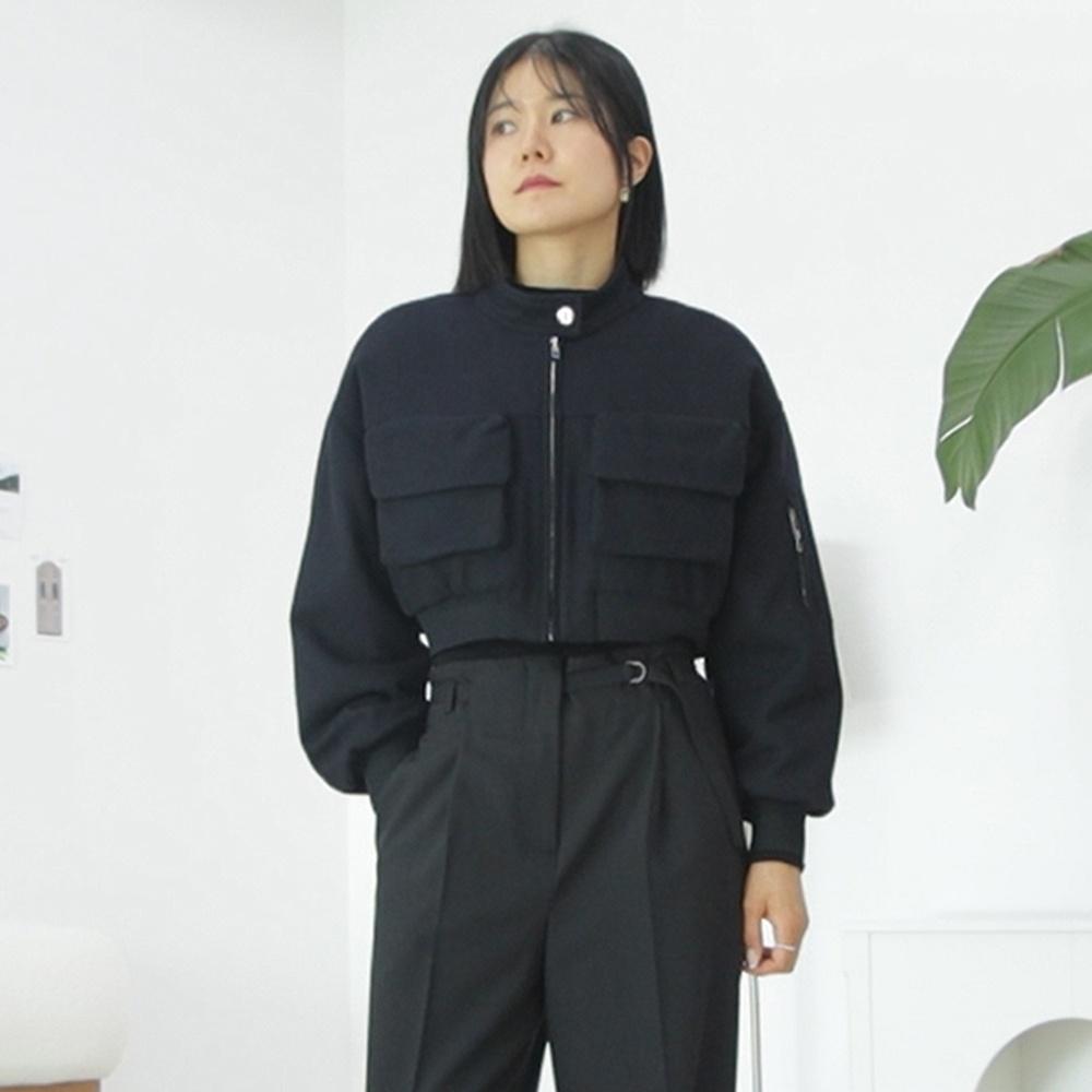 【HUNCH】 OUTPOCKET CROP JUMPER : 2COLOR