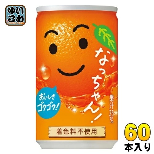 サントリー なっちゃん オレンジ 160g 缶 60本 (30本入×2 まとめ買い) 果汁飲料 着色料不使用
