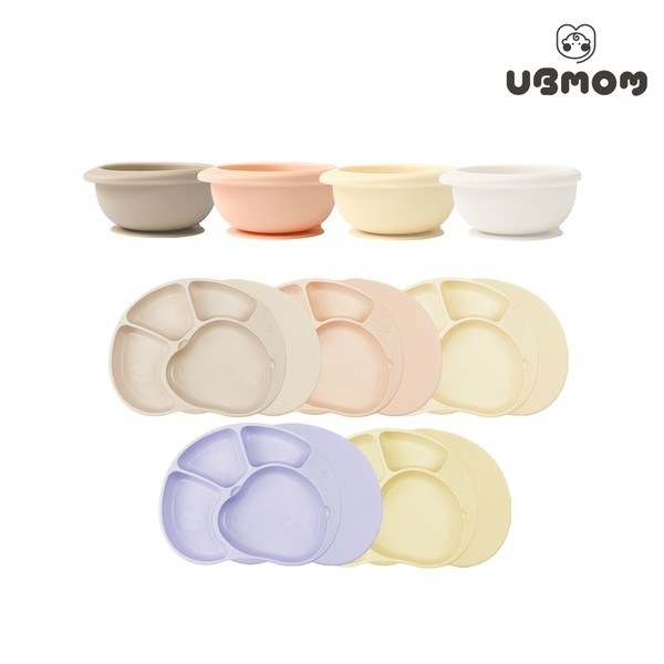 ボリボリ/ユビマム ユービマム 幼児 シリコン 吸着食品トレー セット + 吸着ボール