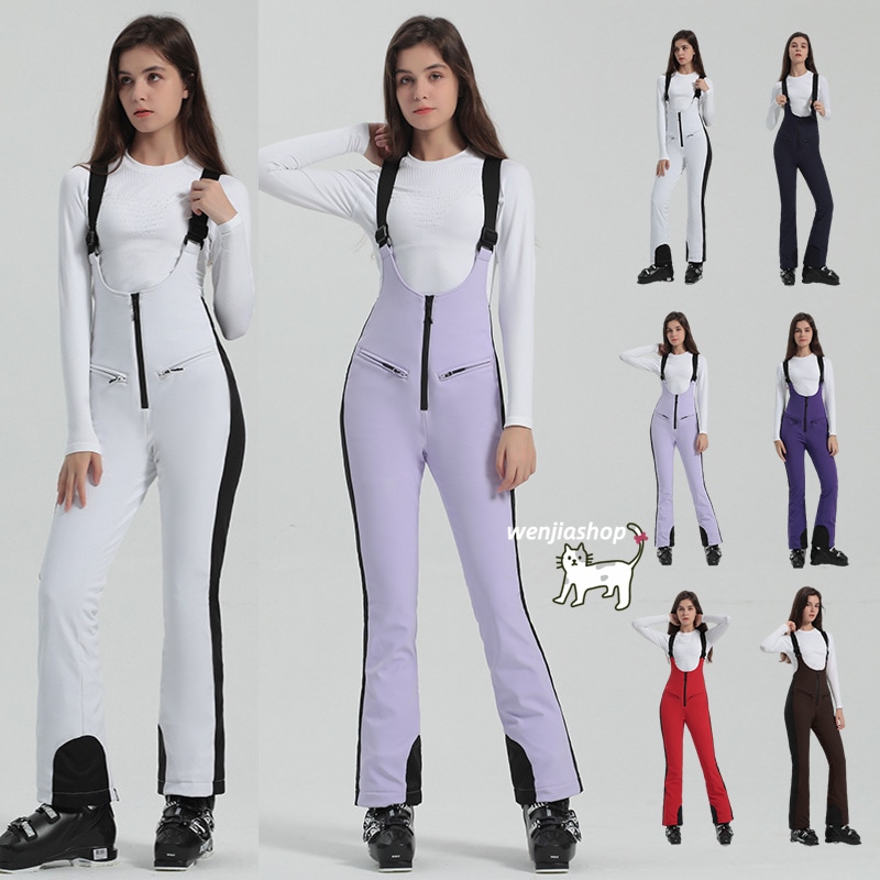 スノーボードウェア 2025 上下 つなぎ レディース オーバーオール オールインワン パンツ ズボン スリム 細身 ウィンタースポーツ 韓国風 防水防寒 スノーウェア スキーウェア スノボウェア