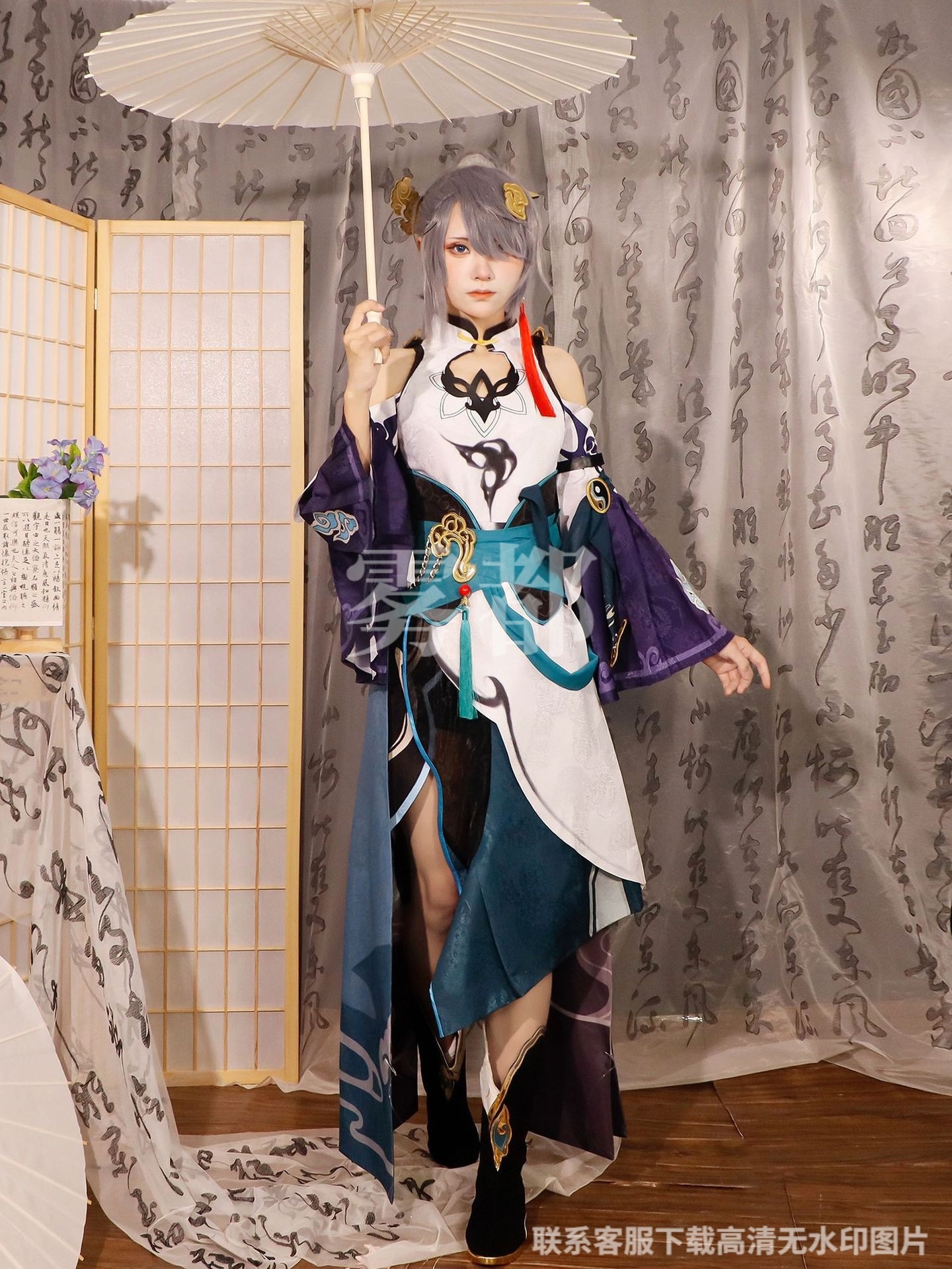 フカ 崩壊3rd 雲墨丹心 コスプレ セットアップ Honkai Impact 3rd 符华 2